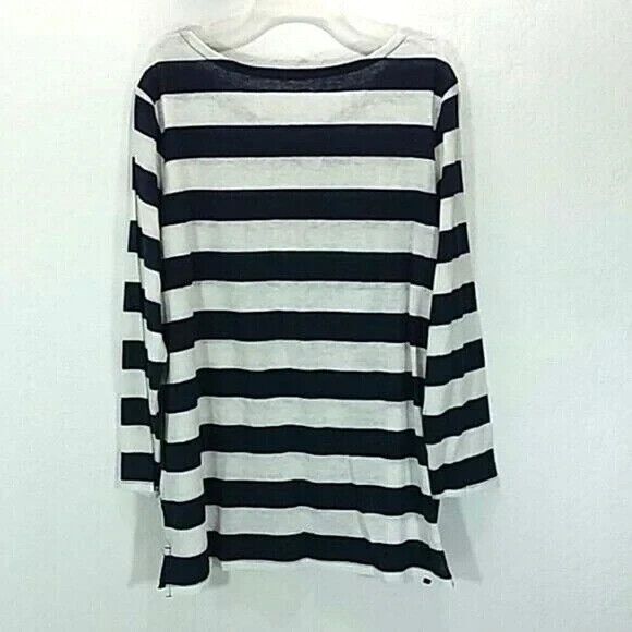 old navy women's size Large striped top multicolor New * - Picture 2 of 4